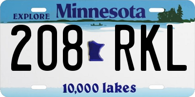 MN license plate 208RKL