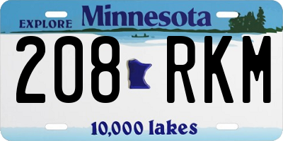 MN license plate 208RKM