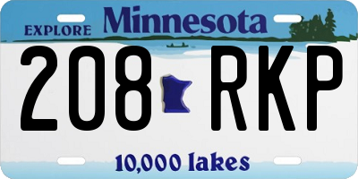 MN license plate 208RKP