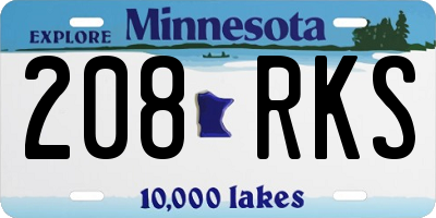 MN license plate 208RKS