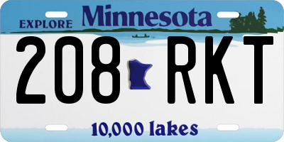 MN license plate 208RKT