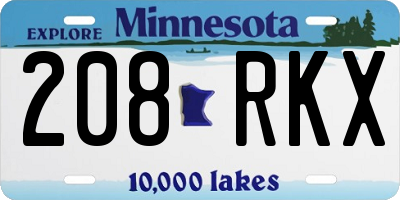 MN license plate 208RKX