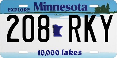 MN license plate 208RKY