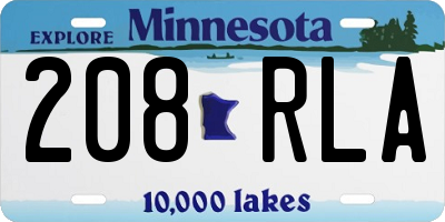 MN license plate 208RLA