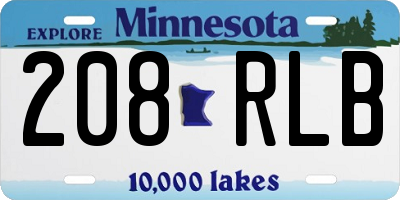 MN license plate 208RLB