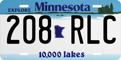 MN license plate 208RLC