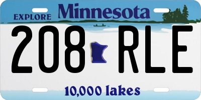 MN license plate 208RLE