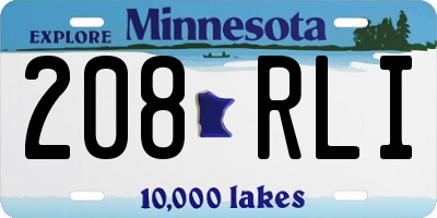 MN license plate 208RLI