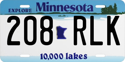 MN license plate 208RLK