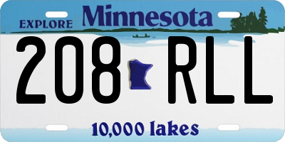 MN license plate 208RLL