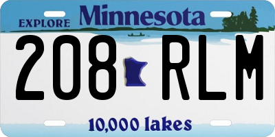 MN license plate 208RLM