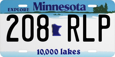 MN license plate 208RLP