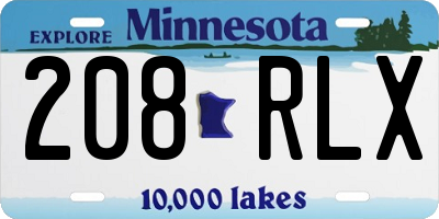 MN license plate 208RLX
