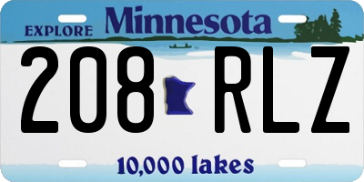 MN license plate 208RLZ