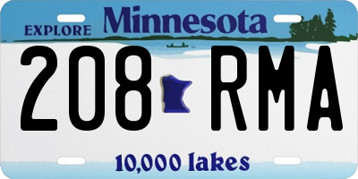 MN license plate 208RMA