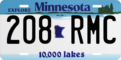 MN license plate 208RMC