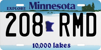 MN license plate 208RMD