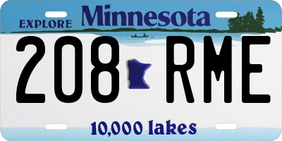 MN license plate 208RME