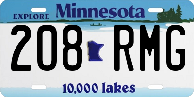 MN license plate 208RMG