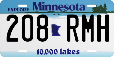 MN license plate 208RMH