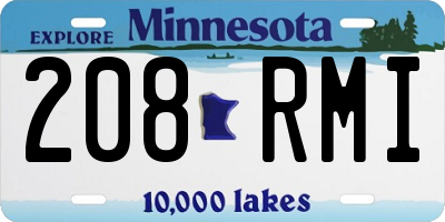 MN license plate 208RMI