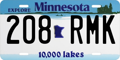 MN license plate 208RMK