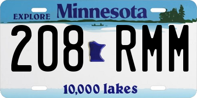 MN license plate 208RMM