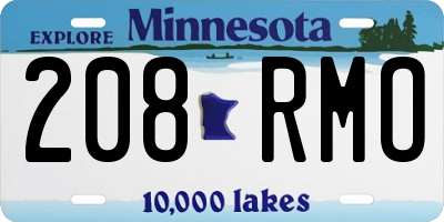 MN license plate 208RMO