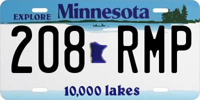 MN license plate 208RMP