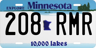 MN license plate 208RMR