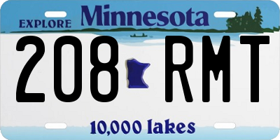 MN license plate 208RMT