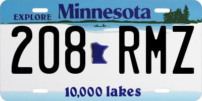 MN license plate 208RMZ