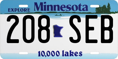 MN license plate 208SEB