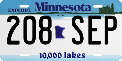 MN license plate 208SEP