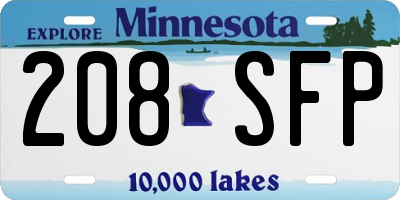 MN license plate 208SFP