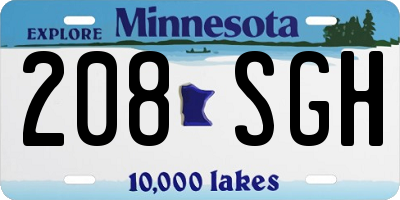 MN license plate 208SGH