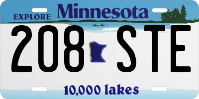 MN license plate 208STE