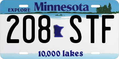 MN license plate 208STF