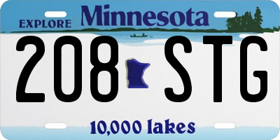 MN license plate 208STG