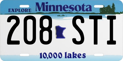MN license plate 208STI