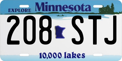 MN license plate 208STJ