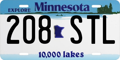 MN license plate 208STL