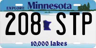 MN license plate 208STP