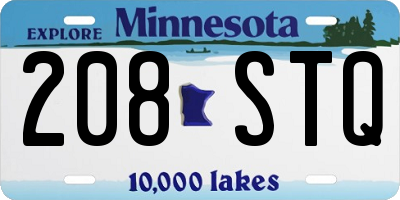 MN license plate 208STQ