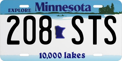 MN license plate 208STS