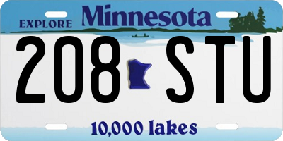 MN license plate 208STU