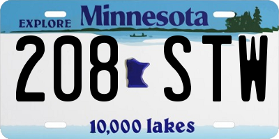 MN license plate 208STW