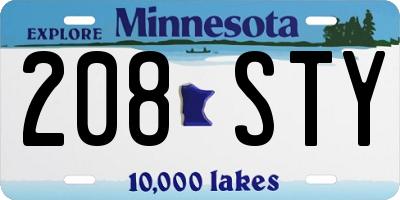 MN license plate 208STY