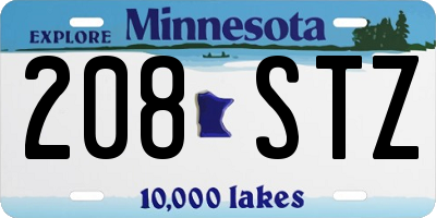 MN license plate 208STZ