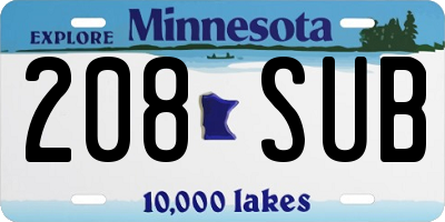 MN license plate 208SUB